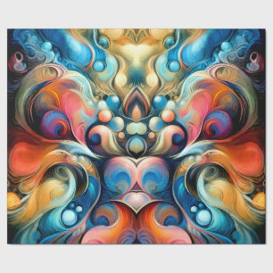 Papel De Presente Abstrato de Desenho de Pastel Colorida Orgânica