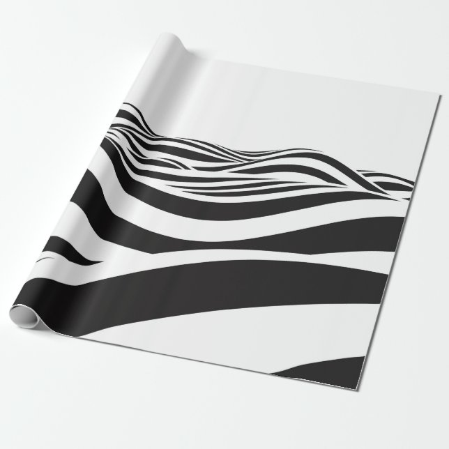 Papel De Presente Abstrato de fundo de ondas. ilusão óptica 3D- (Desenrolado)