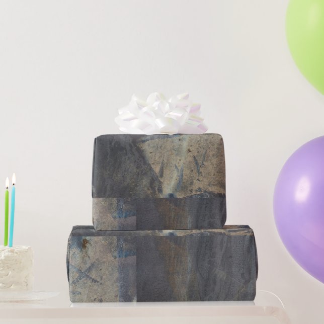 Papel De Presente Abstrato de Grungy Slate Design (Presentes para festas)