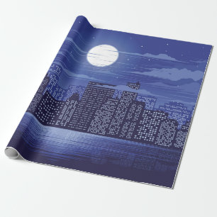 Papel De Presente Abstrato de ilustração luminosa da cidade do Panor
