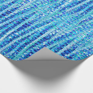 Papel De Presente Abstrato de lâminas e pontos, cobalto azul
