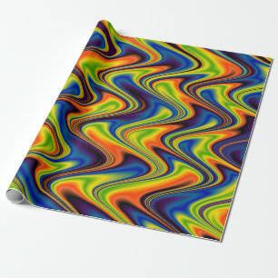 Papel De Presente Abstrato de multicores onduladas