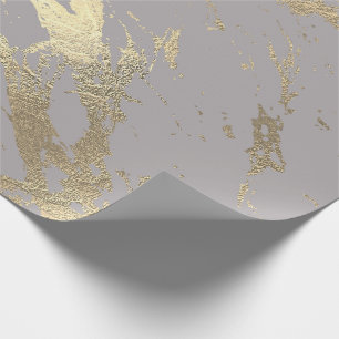 Papel De Presente Abstrato de Pastel Foxier Dourado Marble Glam