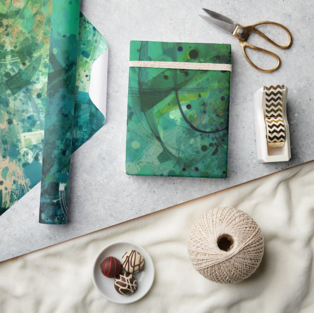 Papel De Presente Abstrato de ruído verde (Artesanato)