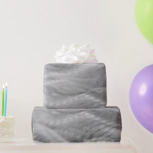 Papel De Presente Abstrato de Silver Metal