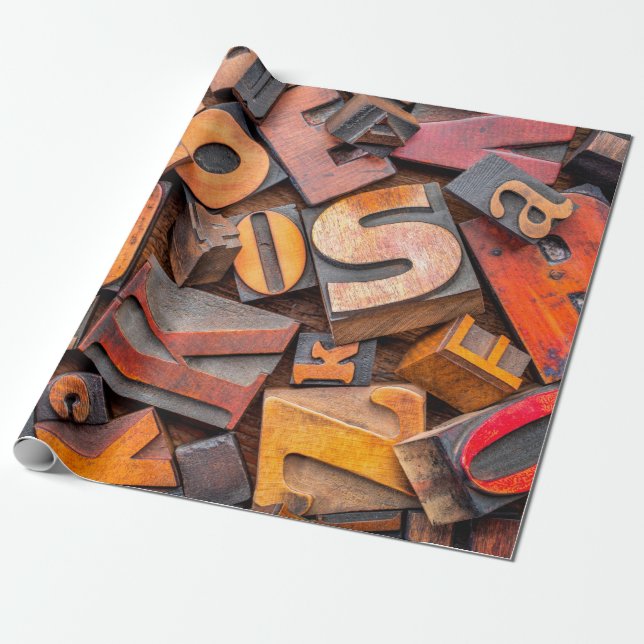 Papel De Presente abstrato do alfabeto - fundo da letra aleatória (Desenrolado)