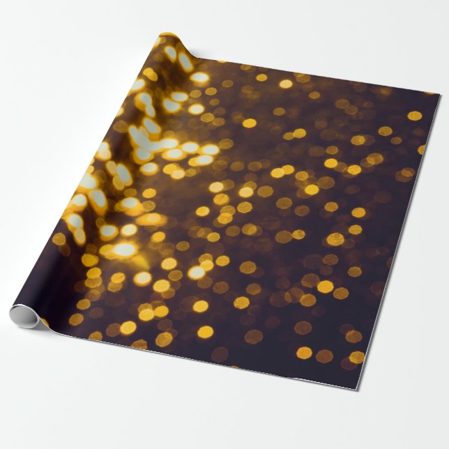 Papel De Presente Abstrato dourado com fundo preto (Desenrolado)