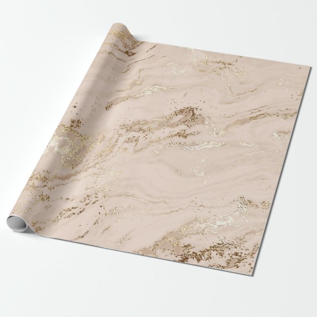 Papel De Presente Abstrato dourado com ondas de brilho (Desenrolado)