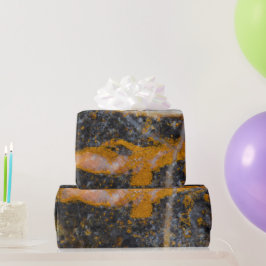 Papel De Presente Abstrato dourado, linhas brancas, textura rochosa