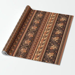 Papel De Presente Abstrato etnia stripy ornamental vintage backgrogu