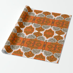 Papel De Presente Abstrato Etnia vintage Sem Olhos Padrão. Trendy b