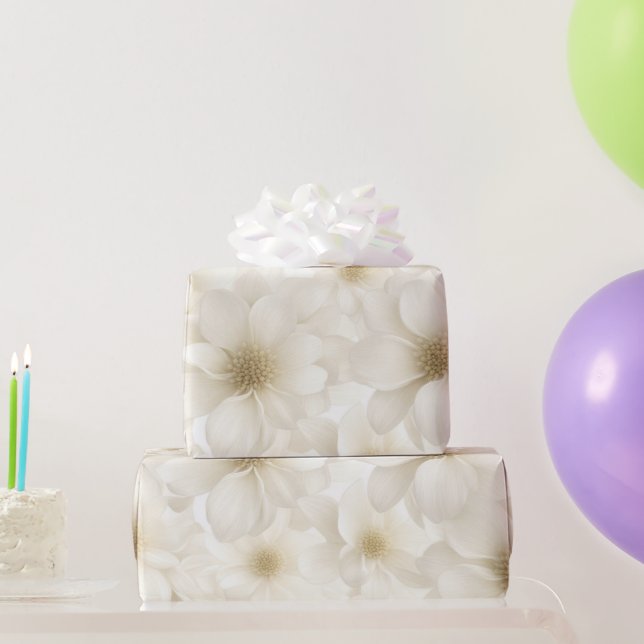 Papel De Presente Abstrato Floral de Costa do Marfim (Presentes para festas)