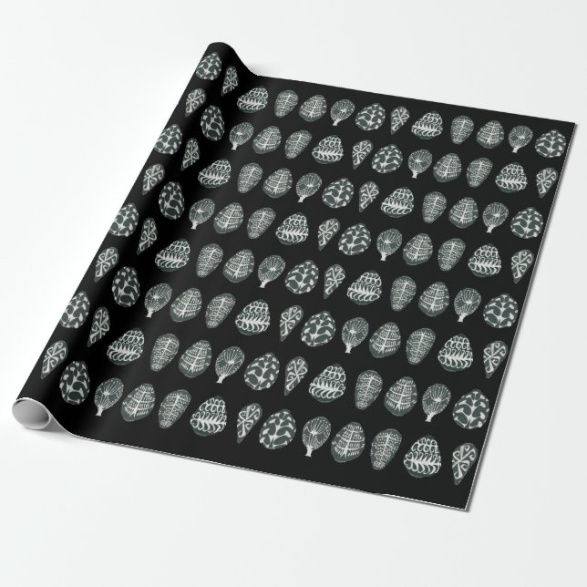 Papel De Presente abstrato folhas impressão (Desenrolado)