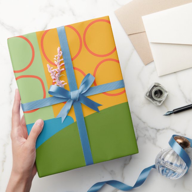 Papel De Presente Abstrato Formas (Presentear)