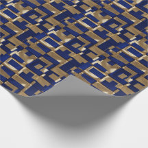 Abstrato Geométrico Azul e Dourado