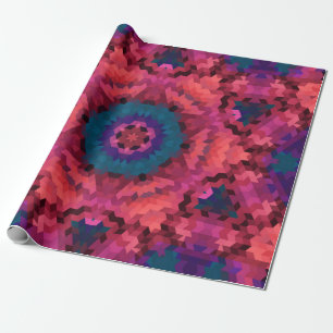 Papel De Presente Abstrato mandala kaleidoscope em formas redondas