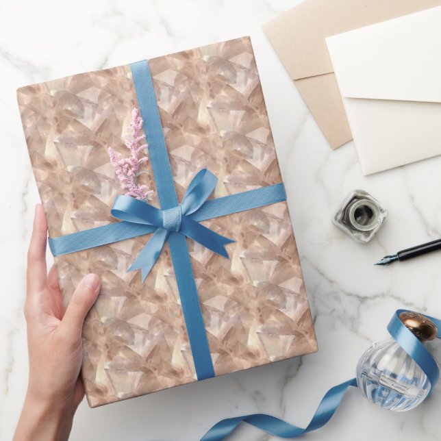 Papel De Presente Abstrato Marrom e Bege (Presentear)