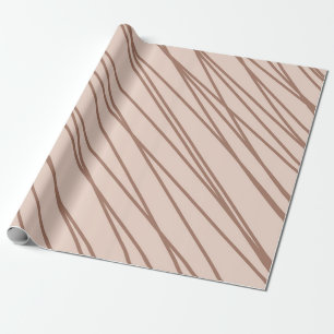 Papel De Presente Abstrato Mocha Mousse Linha de Portas Desenhada à