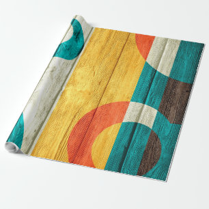 Papel De Presente Abstrato Modern Stripes Pastel Madeira