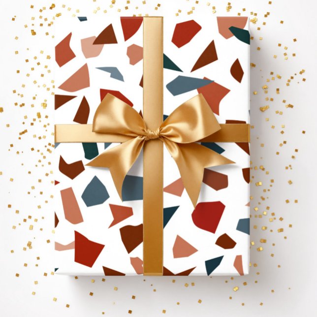 Papel De Presente Abstrato moderno Terrazzo Marble Patterno (Modern Abstract Terrazzo Marble Pattern Wrapping Paper)