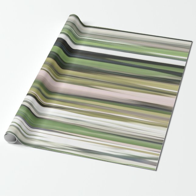 Papel De Presente Abstrato nº 2: borrão verde-oliva (Desenrolado)