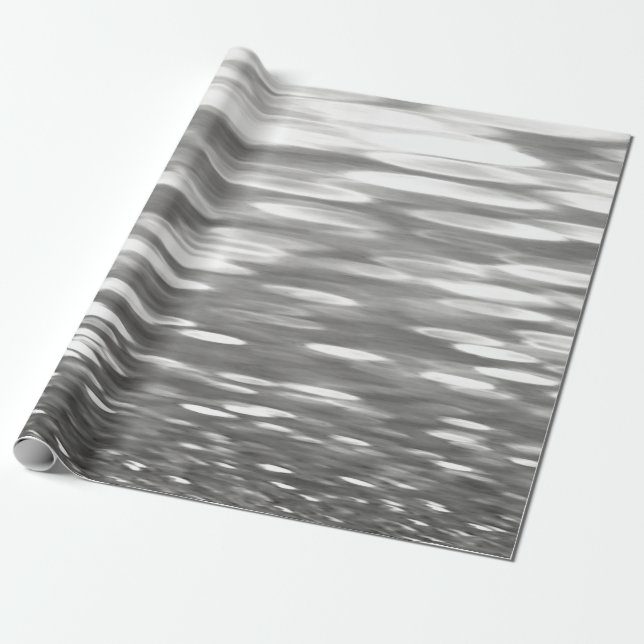 Papel De Presente Abstrato nº 3: Agulhador de cinza prateada (Desenrolado)