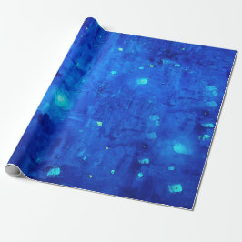 Papel De Presente Abstrato Neon Outer Space Blue