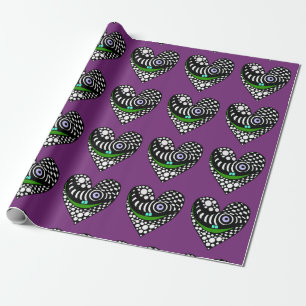 Papel De Presente Abstrato nos corações em amor roxo, namorados