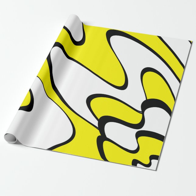 Papel De Presente Abstrato padrão - amarelo (Desenrolado)