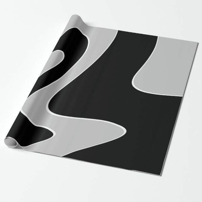 Papel De Presente Abstrato padrão - cinza (Desenrolado)