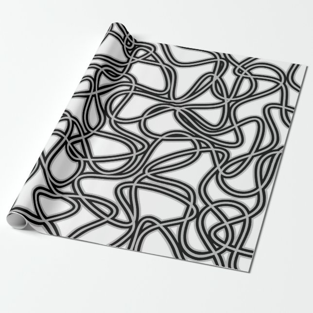 Papel De Presente Abstrato padrão - cinza (Desenrolado)