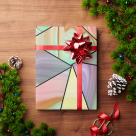 Papel De Presente Abstrato Pastel Mármore Líquido Geométrico Manchad
