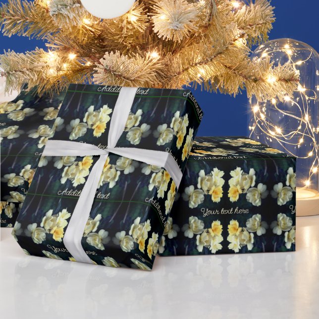 Papel De Presente Abstrato Personalizado para Rosas Amarelas Bloquea (Feriados)