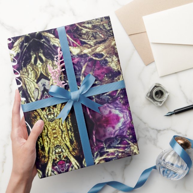 Papel De Presente Abstrato preto e dourado (Presentear)