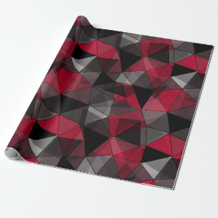 Papel De Presente Abstrato, preto e vermelho, triângulo, geométric