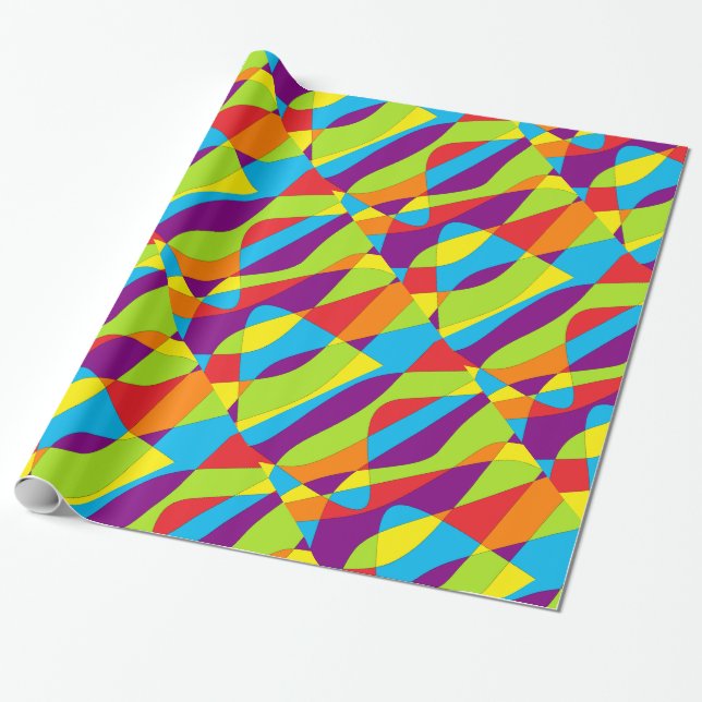 Papel De Presente Abstrato Psicodélico (Desenrolado)