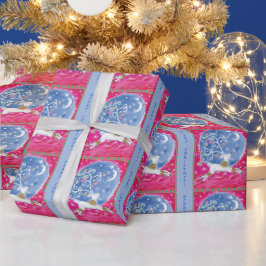 Papel De Presente Abstrato Reindeer Retro Natal