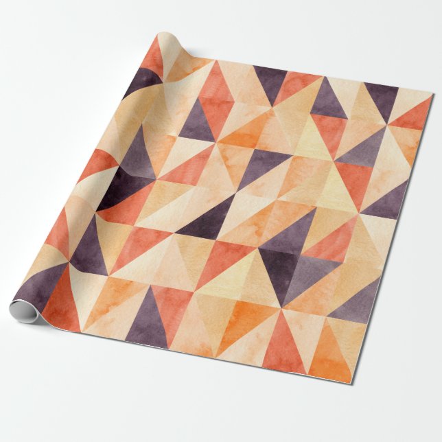 Papel De Presente Abstrato sem costura com mosaico triangular e (Desenrolado)