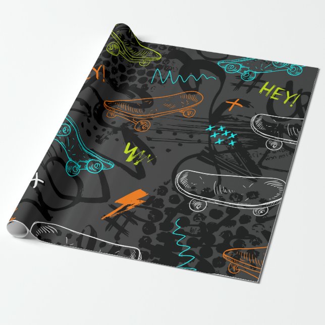 Papel De Presente Abstrato sem descontinuidades. Modo de estilo urba (Desenrolado)