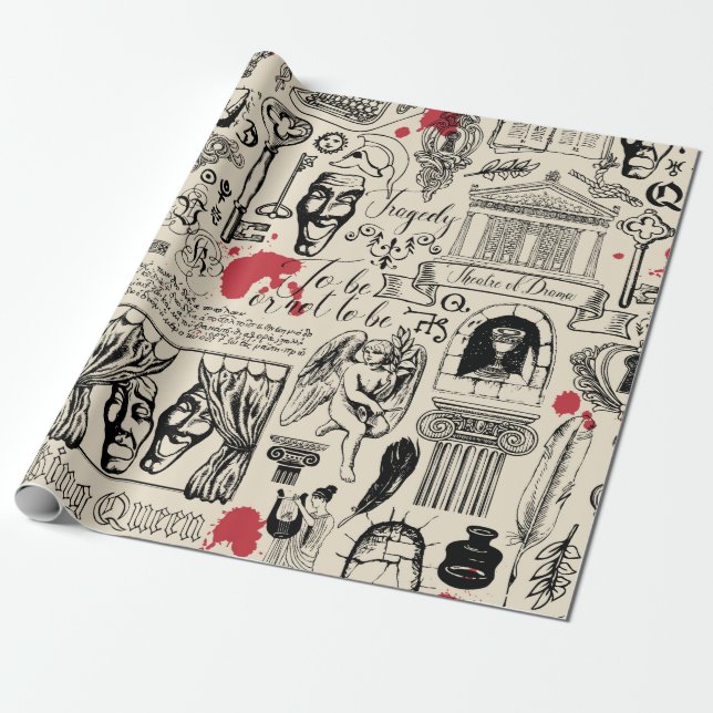 Papel De Presente Abstrato sem descontinuidades no tema do teatro  (Desenrolado)