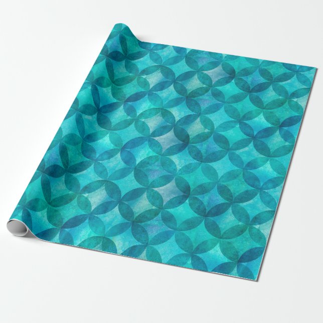 Papel De Presente Abstrato sobrepondo círculos sem soldadura. Wat (Desenrolado)