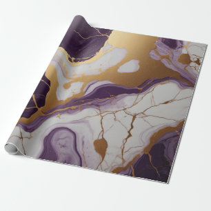 Papel De Presente Abstrato, textura de mármore roxa com acentos de o