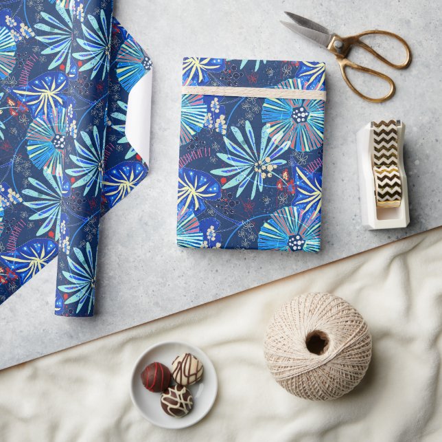 Papel De Presente Abstrato tropical. (Artesanato)