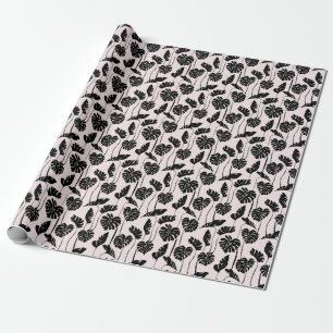 Papel De Presente Abstrato Tropical Monstera Palm Art