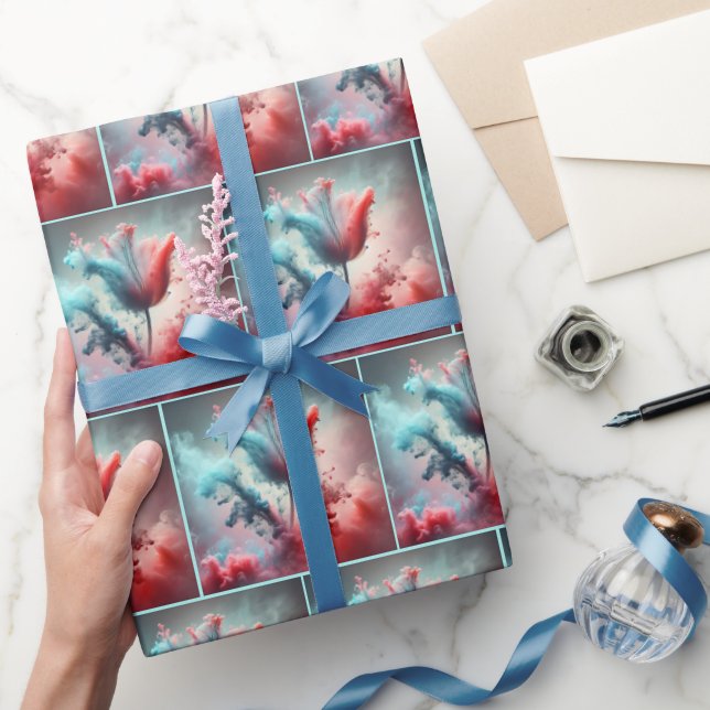 Papel De Presente Abstrato Tulip Com Nuvens De Enfumaçado (Presentear)