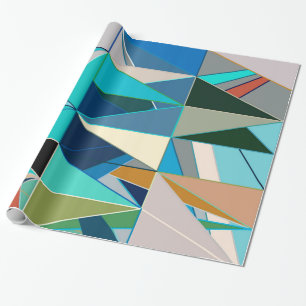 Papel De Presente Abstrato, turquesa & pontos mortos modernos do
