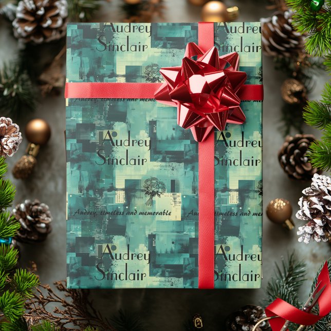 Papel De Presente Abstrato Verde de papel personalizado elegante (Criador carregado)