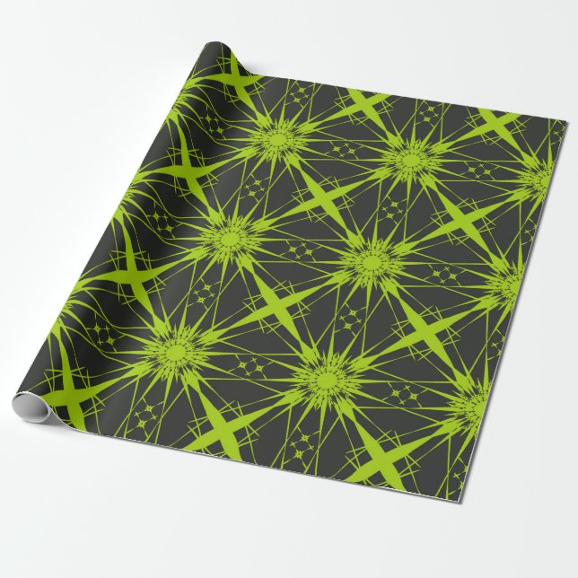 Papel De Presente Abstrato verde. Gráficos de moda.abstra (Desenrolado)