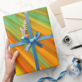 Papel De Presente Abstrato vermelho amarelo alaranjado listras em az