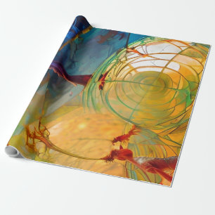 Papel De Presente Abstrato vívida com formas estranhas